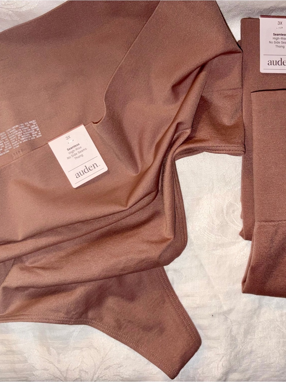 Auden Seamless High-Rise Thong in Mauve Brown